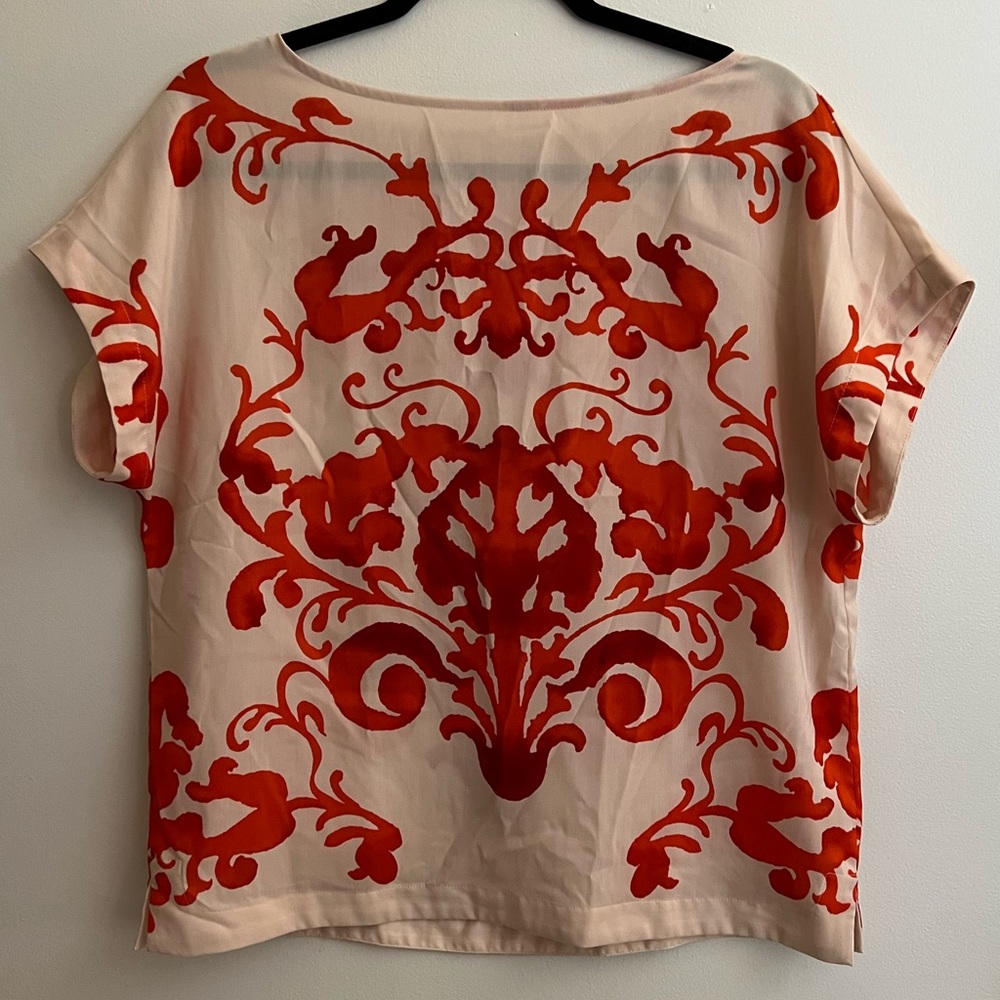 Loft Sheer Light Weight Short Sleeve Blouse Size M